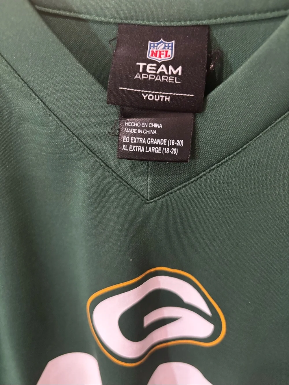 NWT Green Bay Packers Rogers Youth XL Jersey